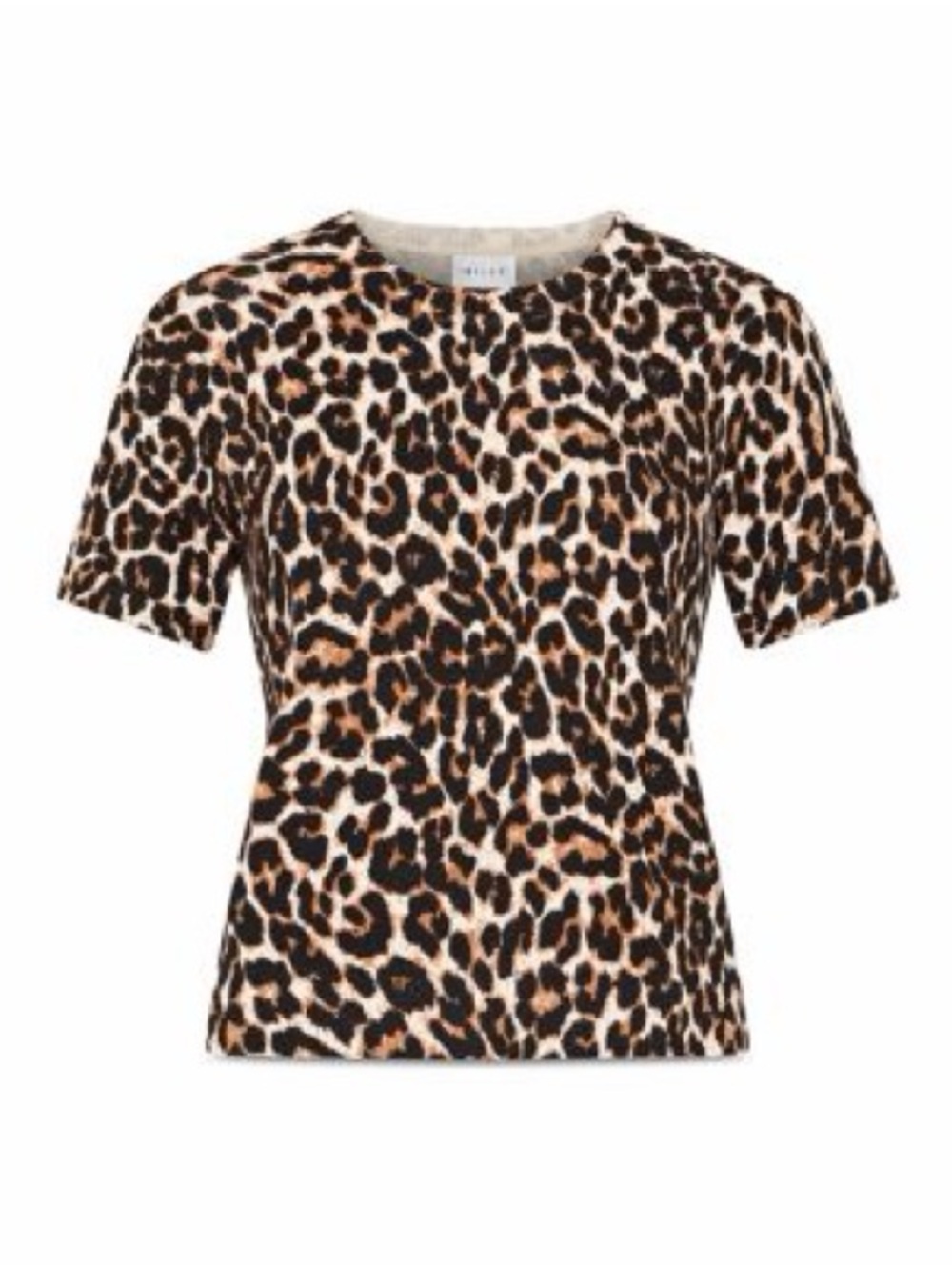 Milly Leopard Animal Cheetah Print Short Sleeve Knit Swearer Top Size Medium